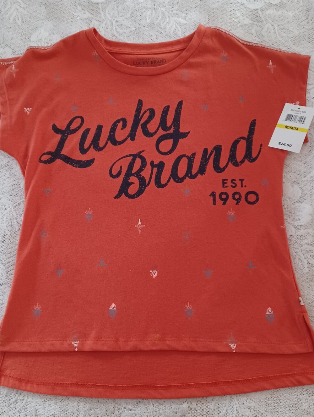 NEW WITH TAG LUCKY BRAND BIG GIRLS' NOVELTY CHILI T-SHIRT MEDIUM (8-10 YOUTH)